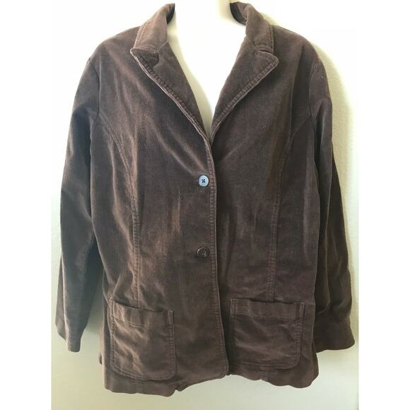 St. John's Bay Jackets & Blazers - St John's Bay Brown Corduroy 2 Button Long Sleeve Women's Blazer Jacket Size PL